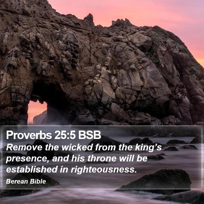 Proverbs 25:5 BSB Bible Study