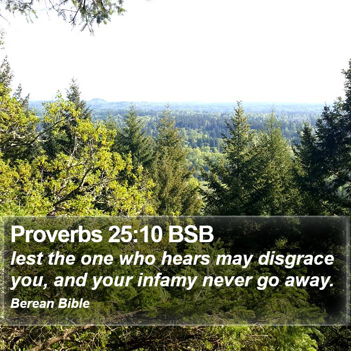 Proverbs 25:10 BSB Bible Study