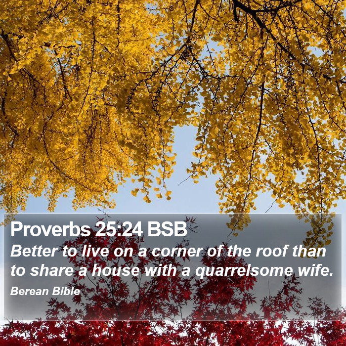 Proverbs 25:24 BSB Bible Study