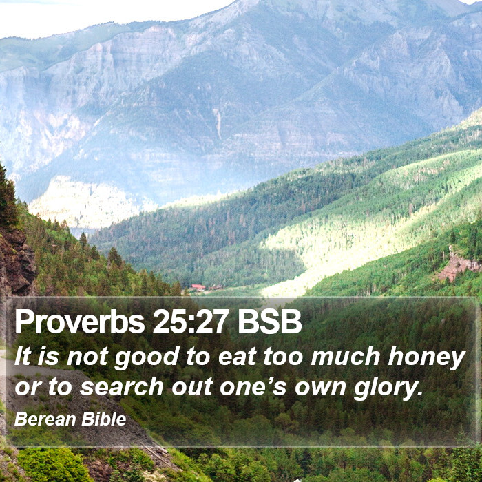 Proverbs 25:27 BSB Bible Study