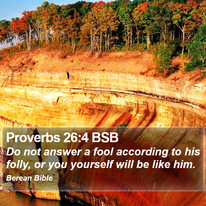 Proverbs 26:4 BSB Bible Study