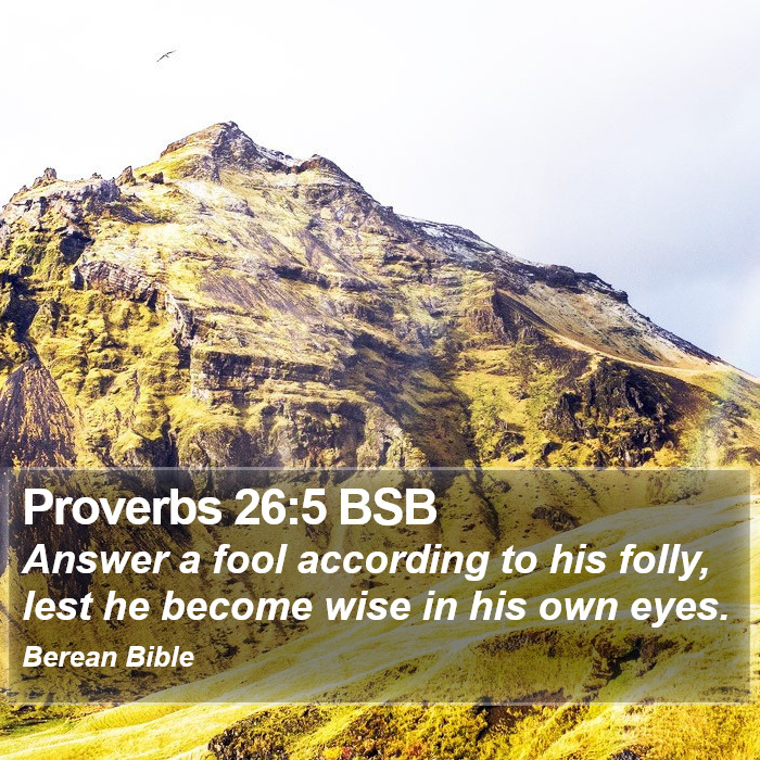 Proverbs 26:5 BSB Bible Study