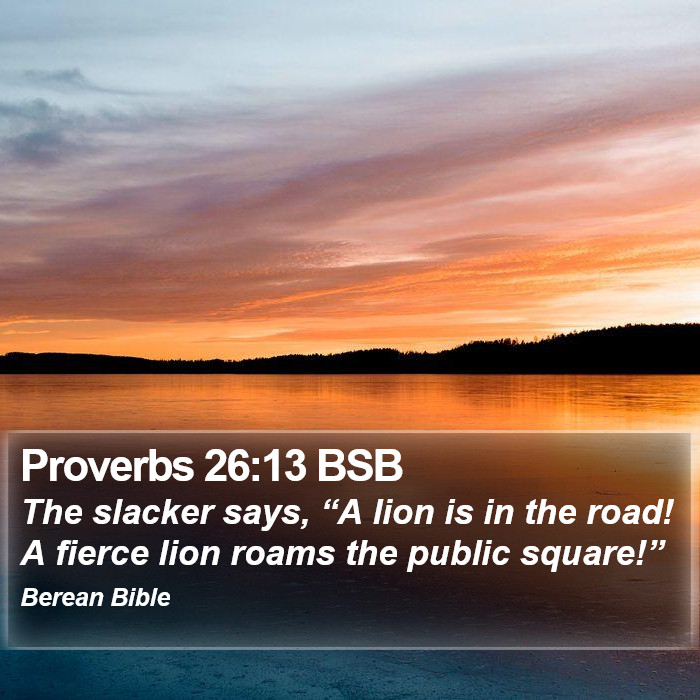 Proverbs 26:13 BSB Bible Study