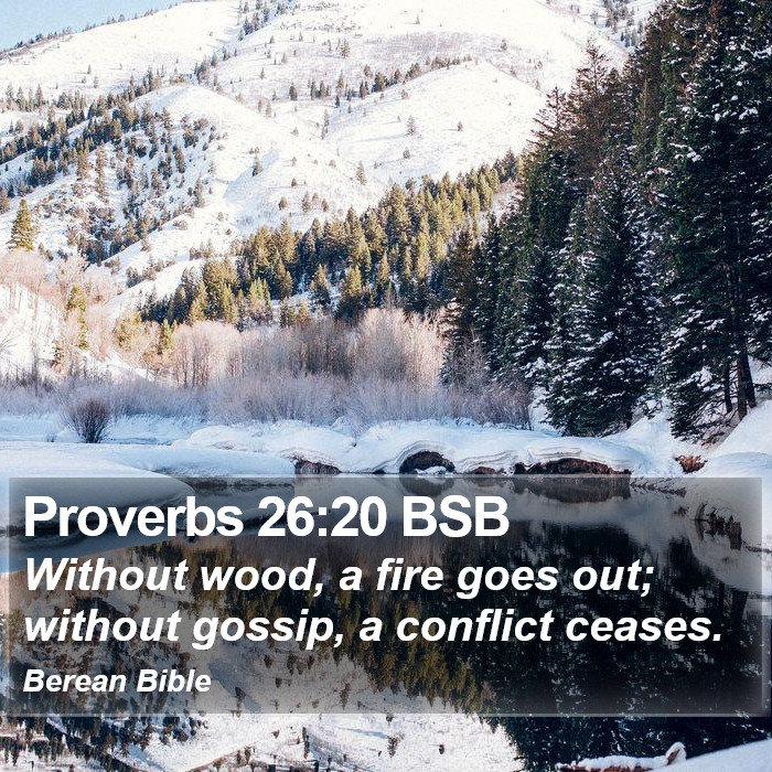 Proverbs 26:20 BSB Bible Study