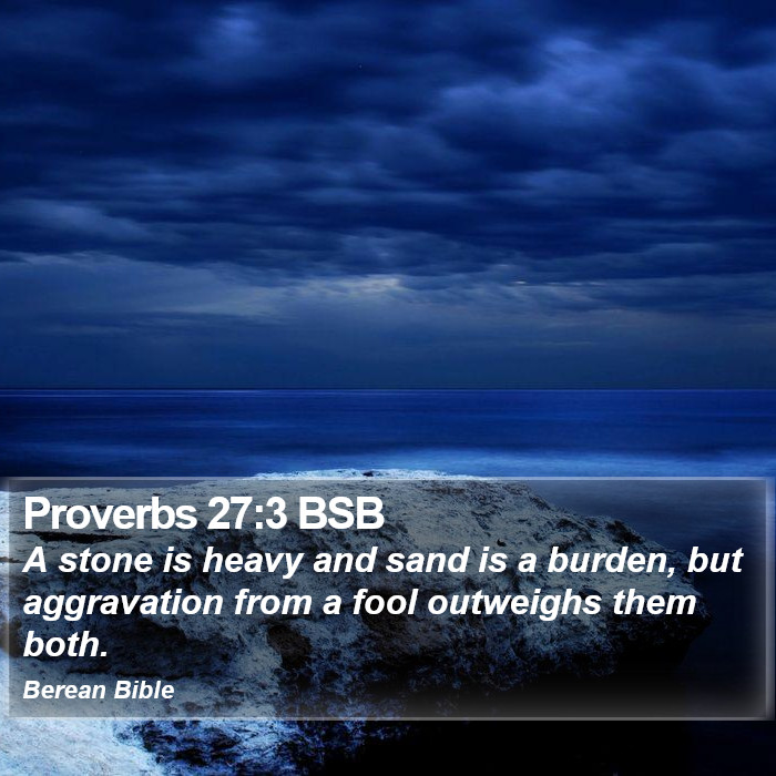 Proverbs 27:3 BSB Bible Study