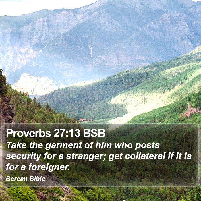 Proverbs 27:13 BSB Bible Study