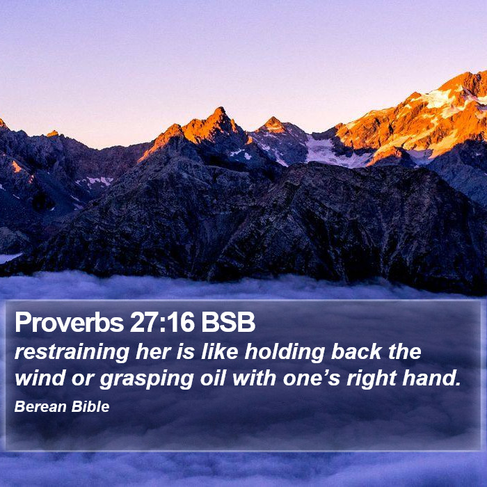 Proverbs 27:16 BSB Bible Study