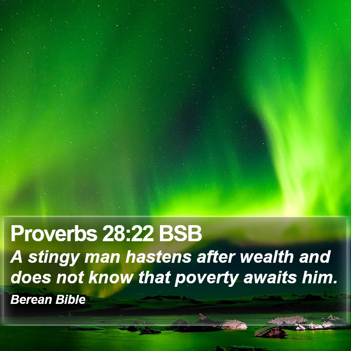 Proverbs 28:22 BSB Bible Study