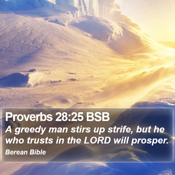 Proverbs 28:25 BSB Bible Study