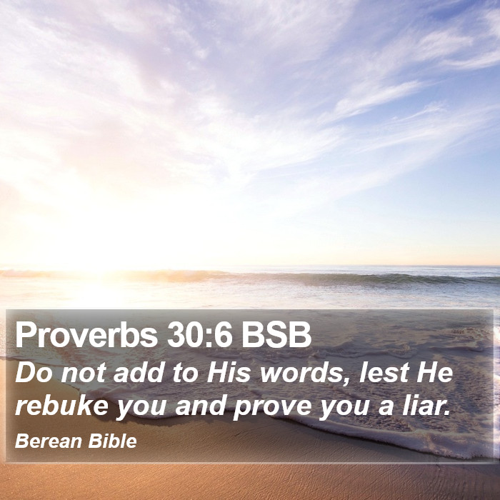 Proverbs 30:6 BSB Bible Study