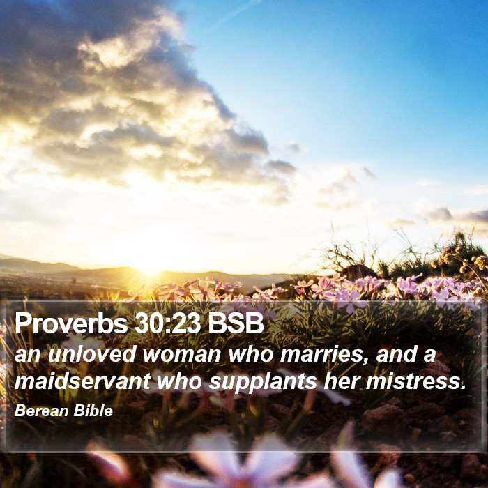 Proverbs 30:23 BSB Bible Study