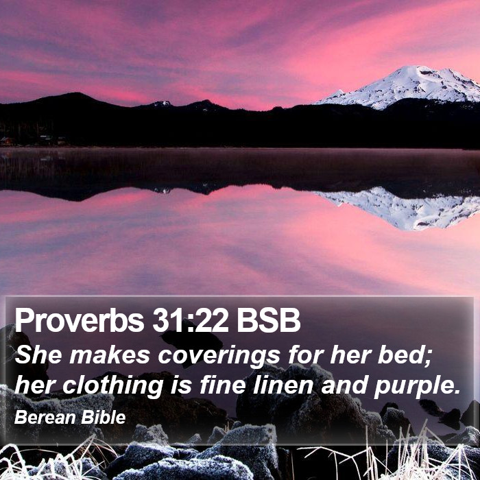 Proverbs 31:22 BSB Bible Study