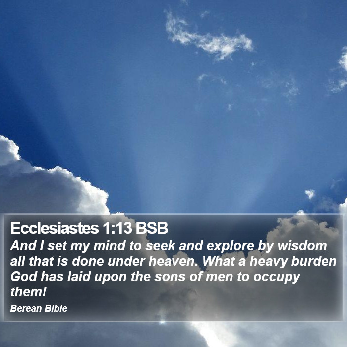 Ecclesiastes 1:13 BSB Bible Study