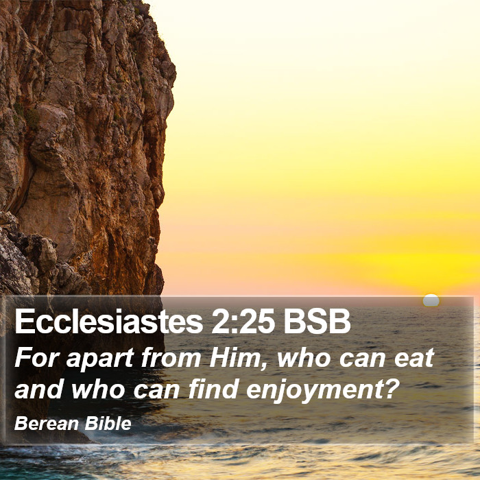 Ecclesiastes 2:25 BSB Bible Study