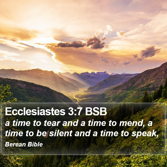 Ecclesiastes 3:7 BSB Bible Study