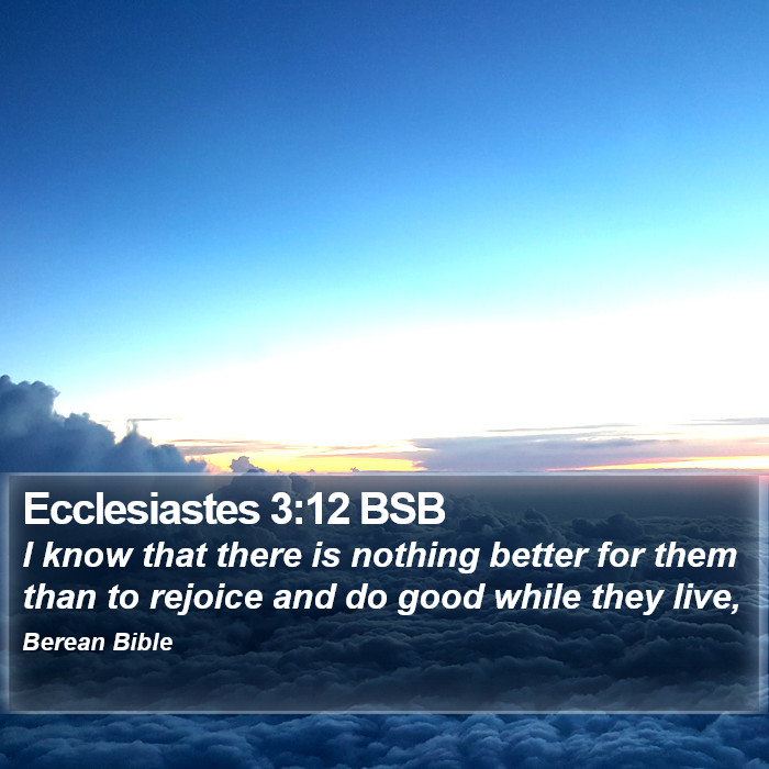 Ecclesiastes 3:12 BSB Bible Study