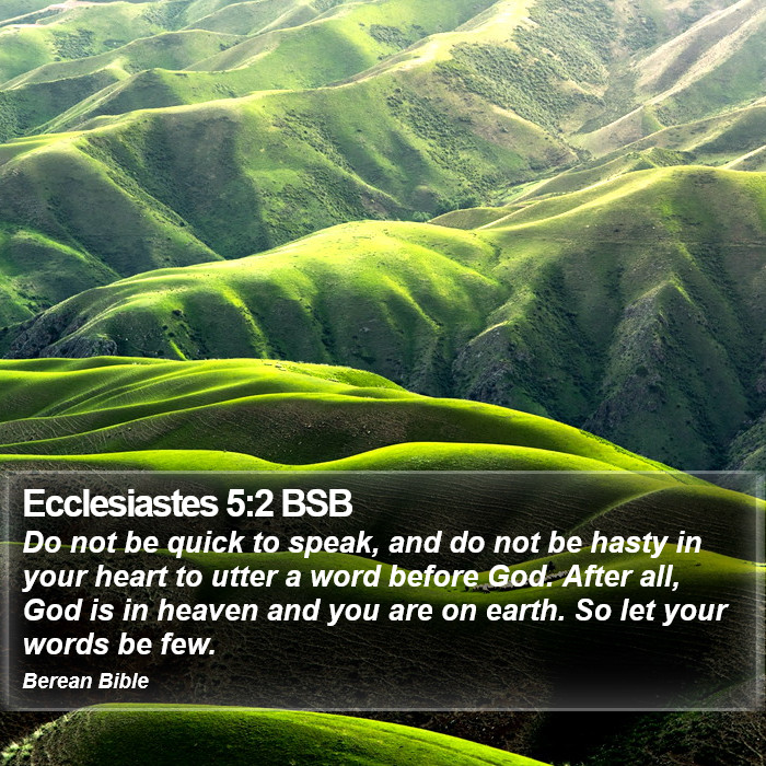 Ecclesiastes 5:2 BSB Bible Study