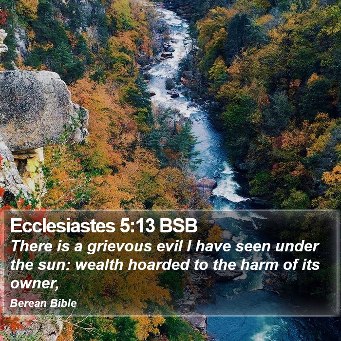 Ecclesiastes 5:13 BSB Bible Study