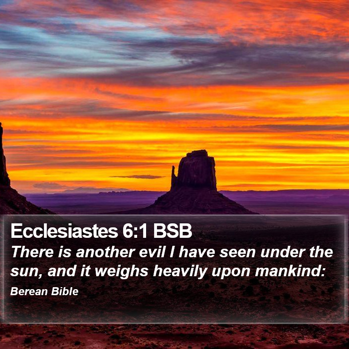 Ecclesiastes 6:1 BSB Bible Study