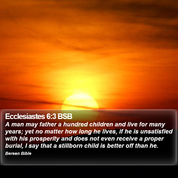 Ecclesiastes 6:3 BSB Bible Study