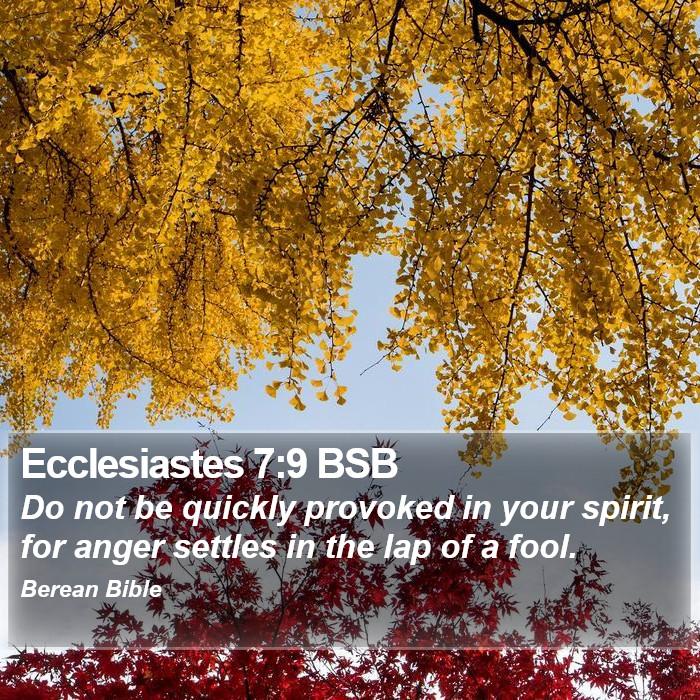 Ecclesiastes 7:9 BSB Bible Study