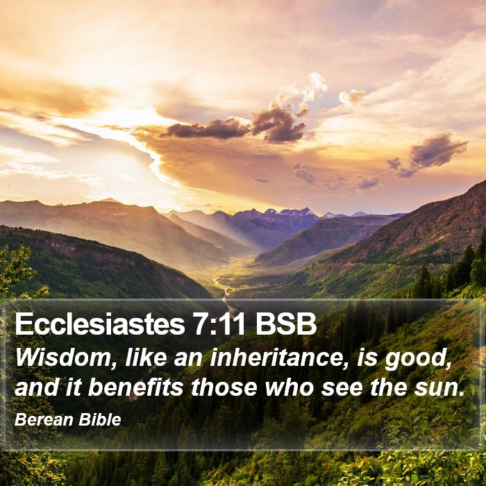 Ecclesiastes 7:11 BSB Bible Study