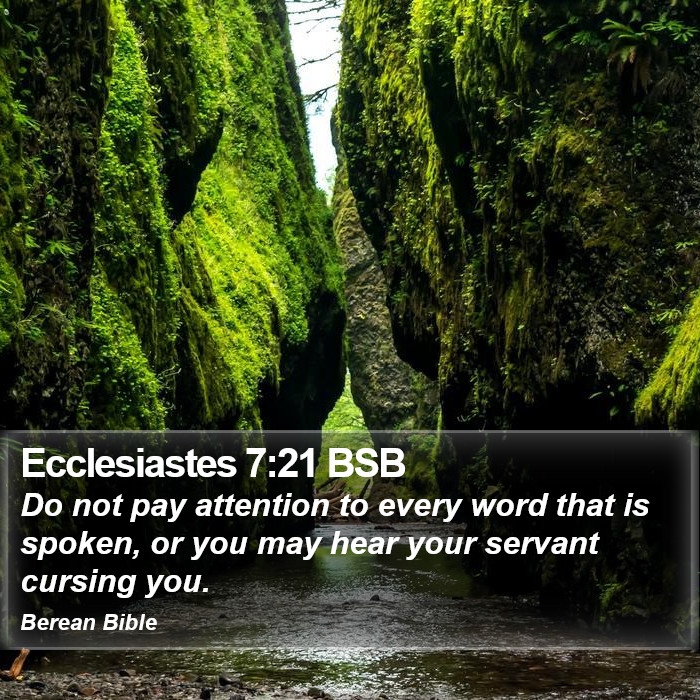 Ecclesiastes 7:21 BSB Bible Study