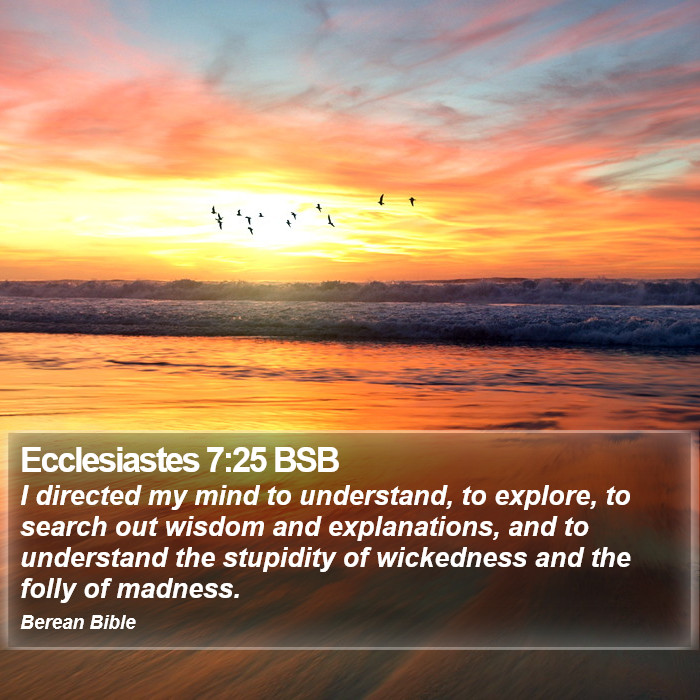 Ecclesiastes 7:25 BSB Bible Study