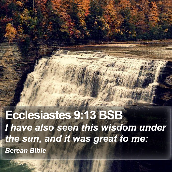 Ecclesiastes 9:13 BSB Bible Study