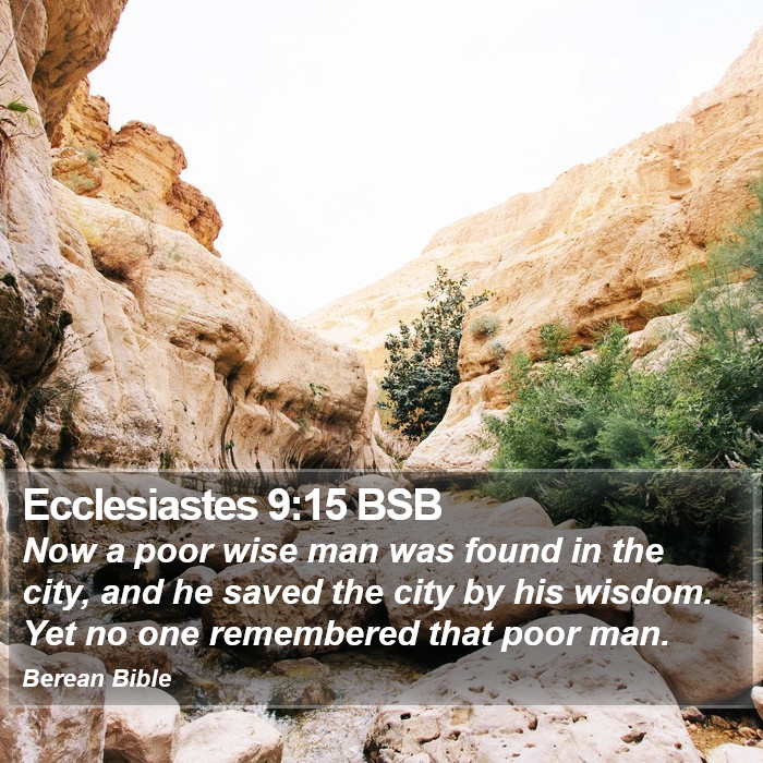 Ecclesiastes 9:15 BSB Bible Study