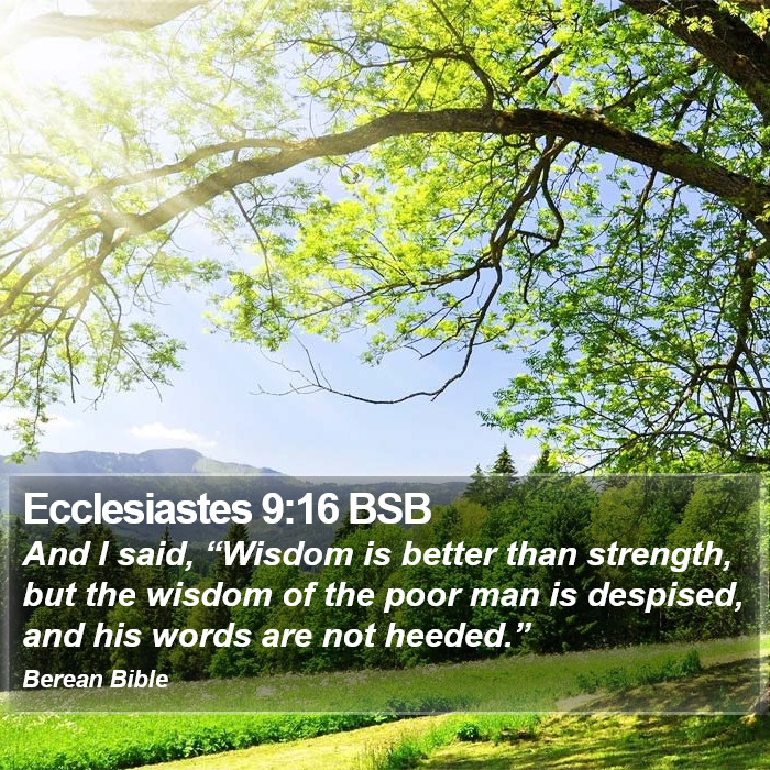 Ecclesiastes 9:16 BSB Bible Study