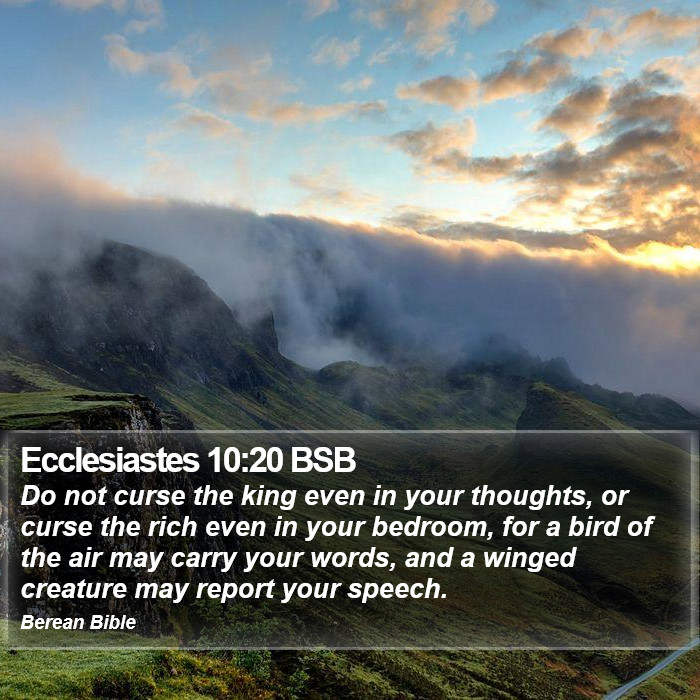 Ecclesiastes 10:20 BSB Bible Study