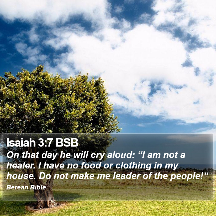 Isaiah 3:7 BSB Bible Study