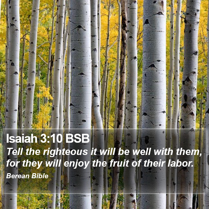 Isaiah 3:10 BSB Bible Study