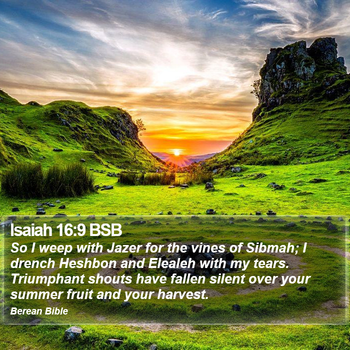 Isaiah 16:9 BSB Bible Study