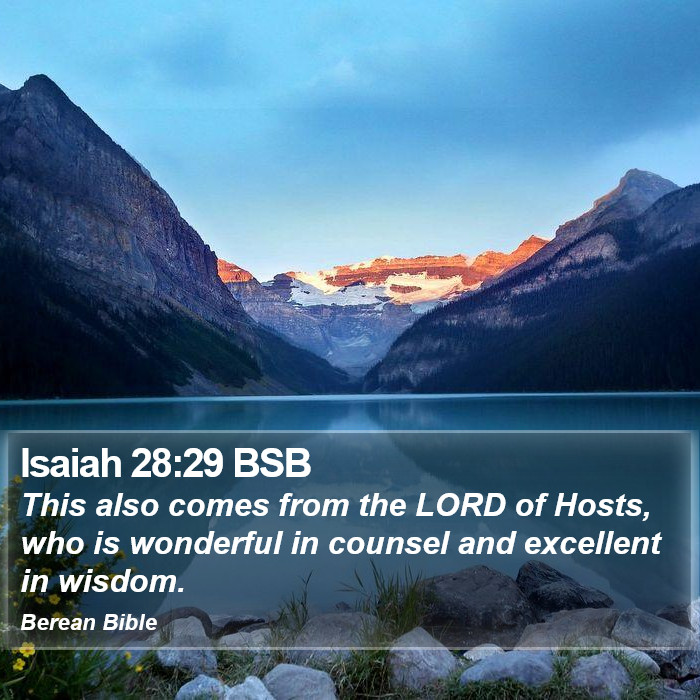 Isaiah 28:29 BSB Bible Study