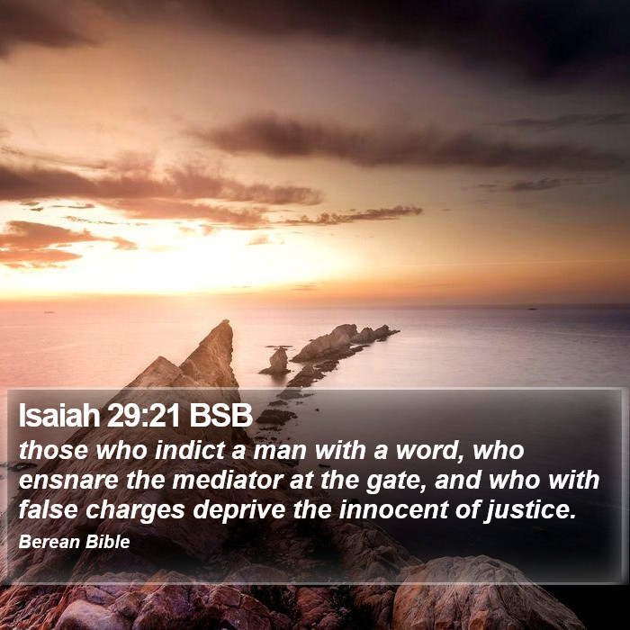 Isaiah 29:21 BSB Bible Study