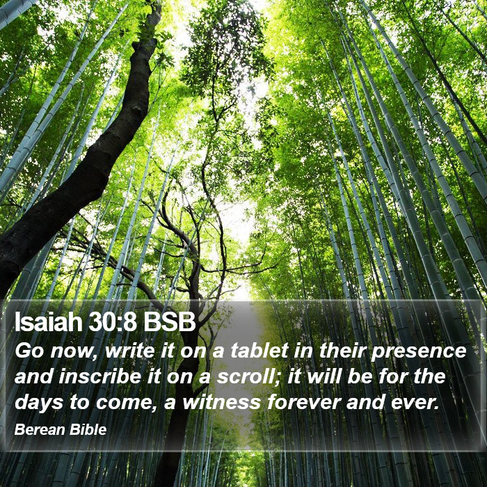 Isaiah 30:8 BSB Bible Study