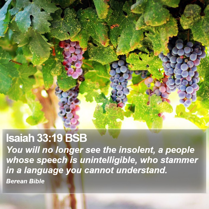 Isaiah 33:19 BSB Bible Study