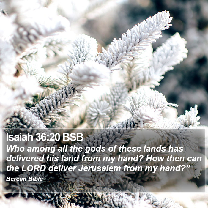 Isaiah 36:20 BSB Bible Study