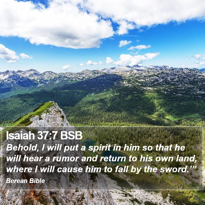 Isaiah 37:7 BSB Bible Study