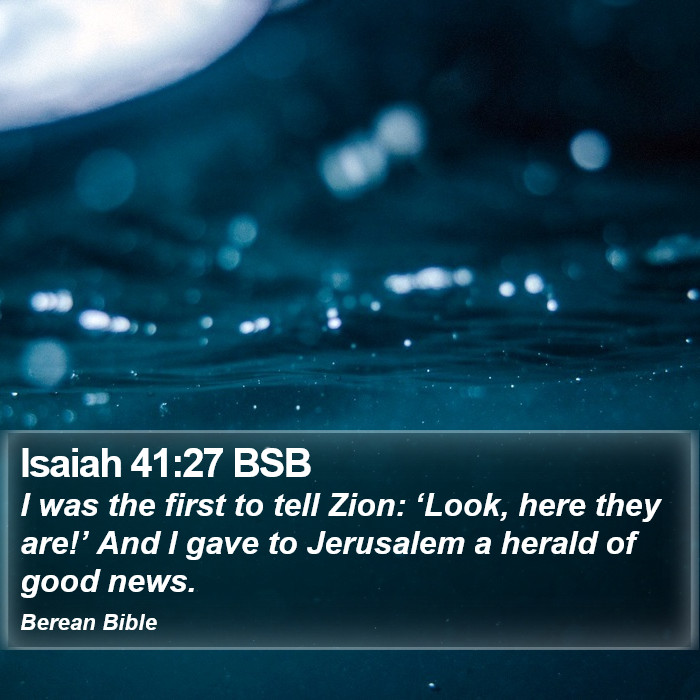 Isaiah 41:27 BSB Bible Study