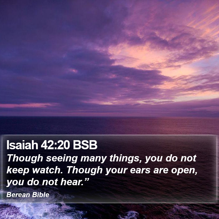 Isaiah 42:20 BSB Bible Study