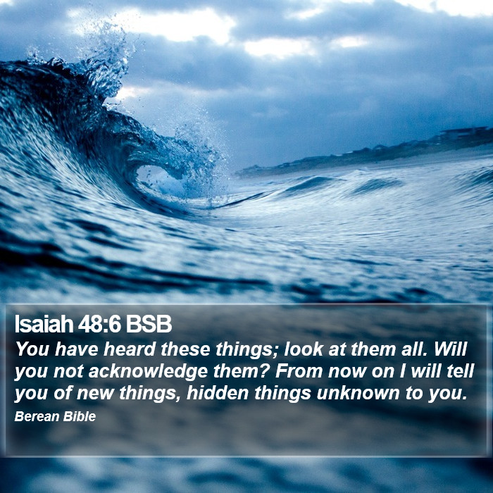 Isaiah 48:6 BSB Bible Study