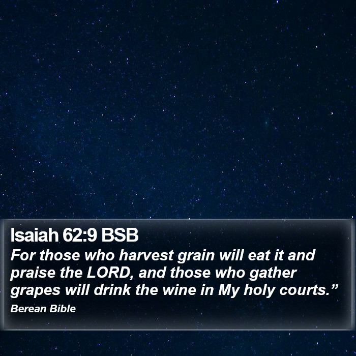 Isaiah 62:9 BSB Bible Study