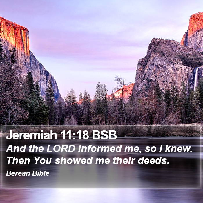 Jeremiah 11:18 BSB Bible Study