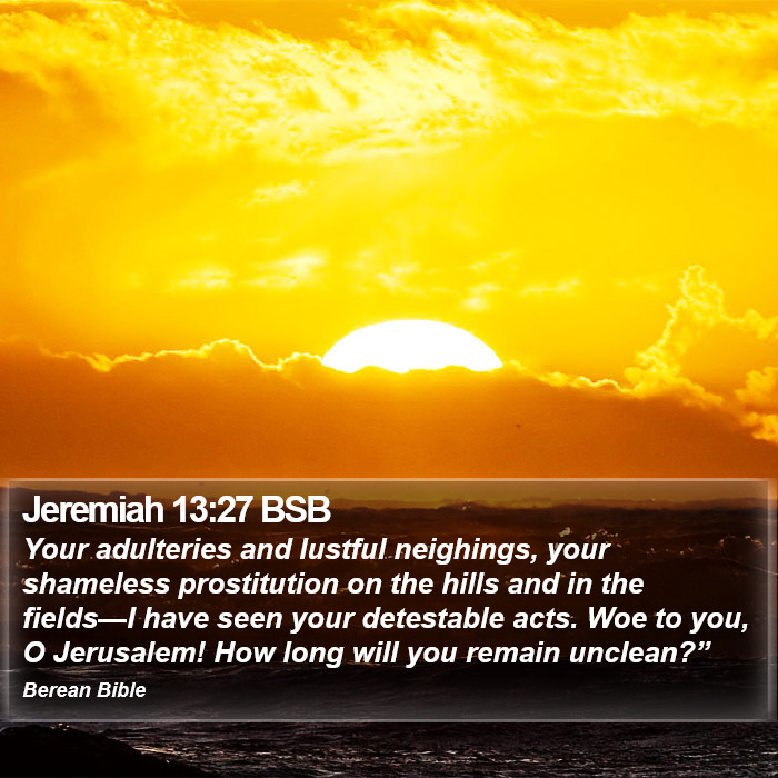 Jeremiah 13:27 BSB Bible Study