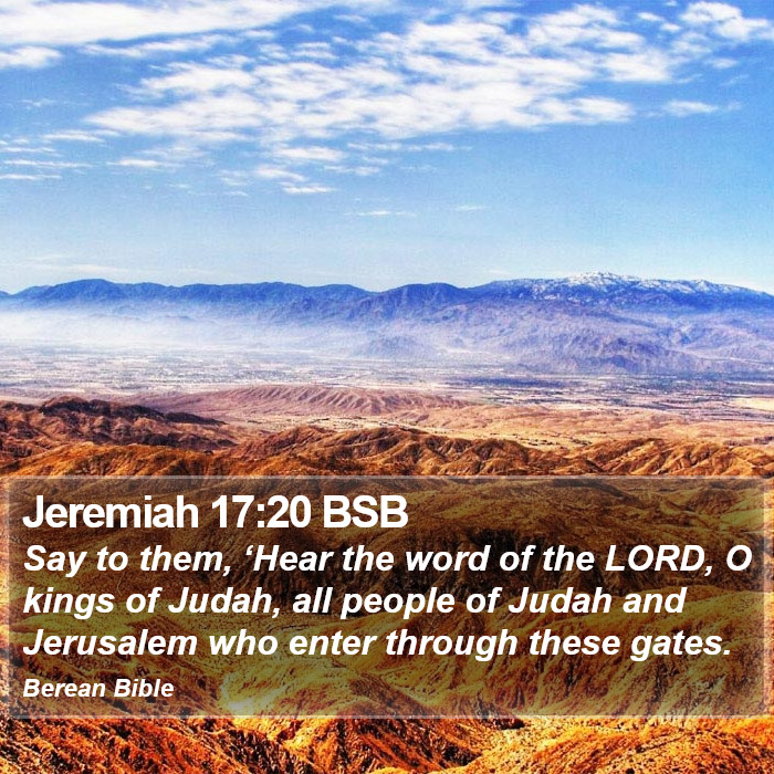 Jeremiah 17:20 BSB Bible Study