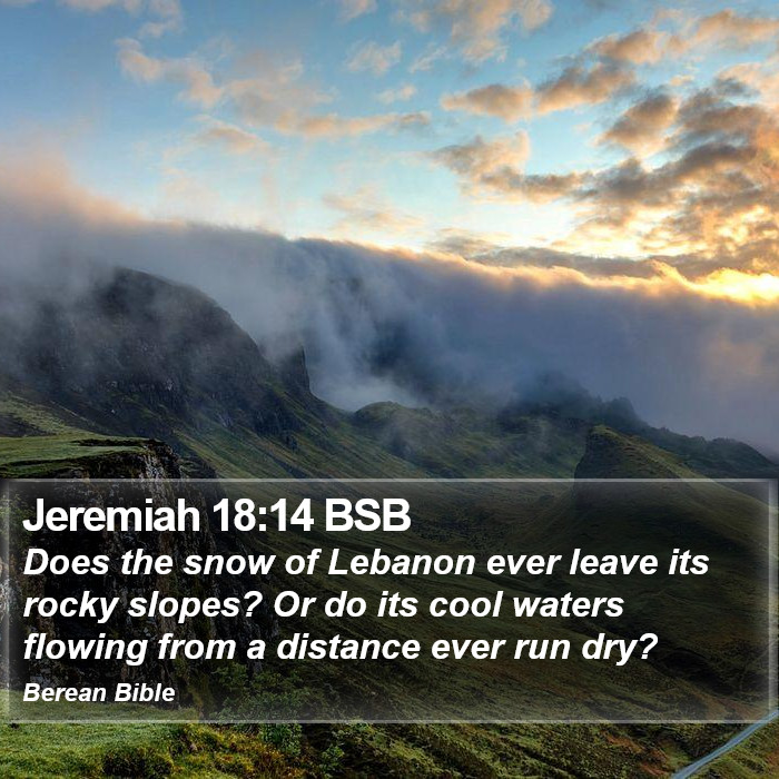 Jeremiah 18:14 BSB Bible Study