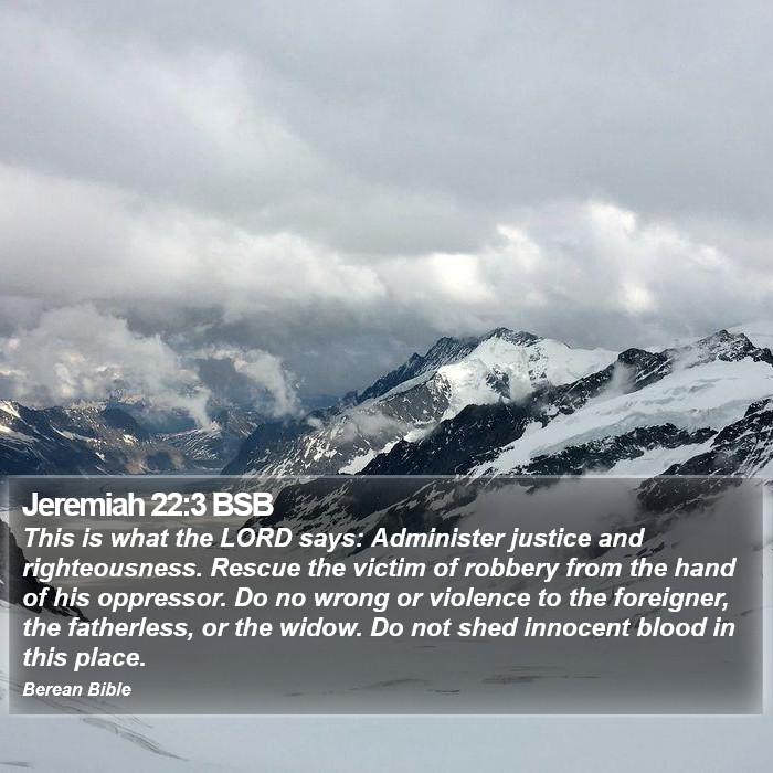 Jeremiah 22:3 BSB Bible Study